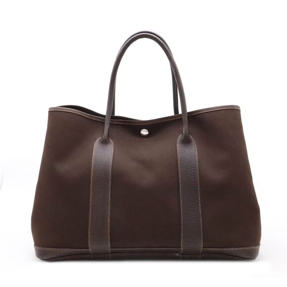 Hermes Garden Party PM Tote Bag Canvas Leather - Picture 1 of 9
